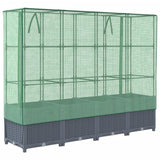 vidaXL Raised Bed with Greenhouse Cover Rattan Look 160x40x138 cm