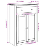 vidaXL Shoe Cabinet Panama 80x40x114 cm Solid Wood Pine