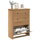 vidaXL Shoe Cabinet Panama 80x35x105 cm Solid Wood Pine