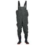 vidaXL Chest Waders with Boots Dark Green Size 39