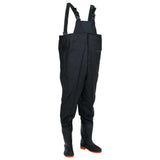 vidaXL Chest Waders with Boots Black Size 40