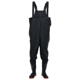 vidaXL Chest Waders with Boots Black Size 43