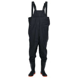 vidaXL Chest Waders with Boots Black Size 46