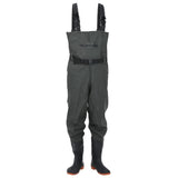 vidaXL Chest Waders with Boots and Belt Dark Green Size 38