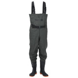 vidaXL Chest Waders with Boots and Belt Dark Green Size 39