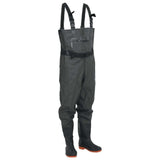 vidaXL Chest Waders with Boots and Belt Dark Green Size 40