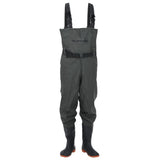 vidaXL Chest Waders with Boots and Belt Dark Green Size 42