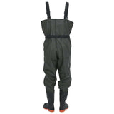 vidaXL Chest Waders with Boots and Belt Dark Green Size 43