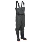 vidaXL Chest Waders with Boots and Belt Dark Green Size 43