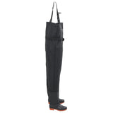 vidaXL Chest Waders with Boots and Belt Black Size 38