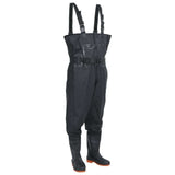 vidaXL Chest Waders with Boots and Belt Black Size 38