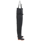 vidaXL Chest Waders with Boots and Belt Black Size 46