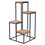 Home&Styling Plant Stand with 4 Shelves Natural and Black