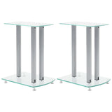 Aluminum Speaker Stands Transparent Safety Glass 2pcs