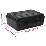 vidaXL Portable Flight Case Black 47x36x18 cm PP