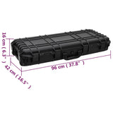 vidaXL Wheeled Flight Case Black 96x42x16 cm PP