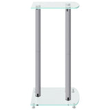 vidaXL Speaker Stands 2 pcs Silver Tempered Glass 3 Pillars Design