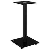 vidaXL Speaker Stands 2 pcs Black Tempered Glass 1 Pillar Design