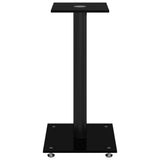 vidaXL Speaker Stands 2 pcs Black Tempered Glass 1 Pillar Design