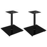 vidaXL Speaker Stands 2 pcs Black Tempered Glass 1 Pillar Design