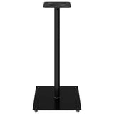 vidaXL Speaker Stands 2 pcs Black Tempered Glass 1 Pillar Design