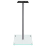 vidaXL Speaker Stands 2 pcs Silver Tempered Glass 1 Pillar Design