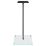 vidaXL Speaker Stands 2 pcs Silver Tempered Glass 1 Pillar Design