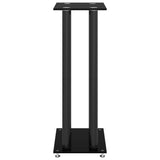 vidaXL Speaker Stands 2 pcs Black Tempered Glass 4 Pillars Design