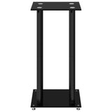 vidaXL Speaker Stands 2 pcs Black Tempered Glass 4 Pillars Design