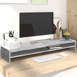 vidaXL Monitor Stand Concrete Grey 100x24x13 cm Engineered Wood