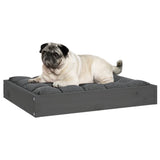 vidaXL Dog Bed Grey 61.5x49x9 cm Solid Wood Pine