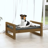 vidaXL Dog Bed Honey Brown 55.5x45.5x28 cm Solid Pine Wood