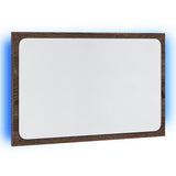 vidaXL LED Bathroom Mirror Brown Oak 60x8.5x38 cm Engineered Wood