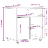 vidaXL Printer Stand with Wheels White 60x50x67 cm