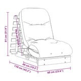 vidaXL Futon Sofa Bed with Mattress White 60x206x11 cm Solid Wood Pine