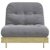 vidaXL Futon Sofa Bed with Mattress 80x206x11 cm Impregnated Wood Pine