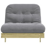 vidaXL Futon Sofa Bed with Mattress 100x206x11 cm Impregnated Wood Pine