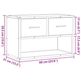 vidaXL TV Cabinet Sonoma Oak 60x31x39.5 cm Engineered Wood and Metal