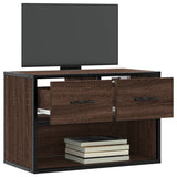 vidaXL TV Cabinet Brown Oak 60x31x39.5 cm Engineered Wood and Metal