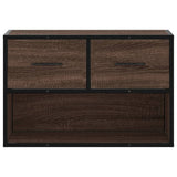 vidaXL TV Cabinet Brown Oak 60x31x39.5 cm Engineered Wood and Metal