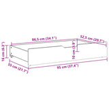 vidaXL Under-Bed Drawers with Wheels 2 pcs 95x55x16 cm Solid Wood Pine