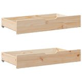 vidaXL Under-Bed Drawers with Wheels 2 pcs 95x55x16 cm Solid Wood Pine