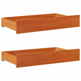 vidaXL Under-Bed Drawers 2 pcs Wax Brown 90x55x16 cm Solid Wood Pine