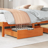 vidaXL Under-Bed Drawers 2 pcs Wax Brown 75x55x16 cm Solid Wood Pine