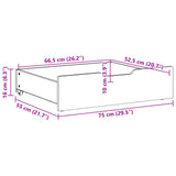 vidaXL Under-Bed Drawers 2 pcs Wax Brown 75x55x16 cm Solid Wood Pine