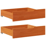 vidaXL Under-Bed Drawers 2 pcs Wax Brown 75x55x16 cm Solid Wood Pine