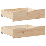 vidaXL Under-Bed Drawers with Wheels 2 pcs 65x55x16 cm Solid Wood Pine