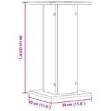 vidaXL Speaker Stands 2 pcs Old Wood 30x30x60 cm Engineered Wood