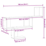 vidaXL Wall Shelf Artisian Oak 100x15x70 cm Engineered Wood