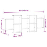 vidaXL Wall Shelf Sonoma Oak 159x18x65 cm Engineered Wood